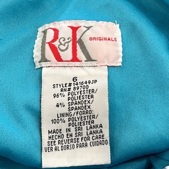 R & K Originals Print Jersey Dress with Halter Style Neck and Built In Bra sz.6 - Picture 7 of 8